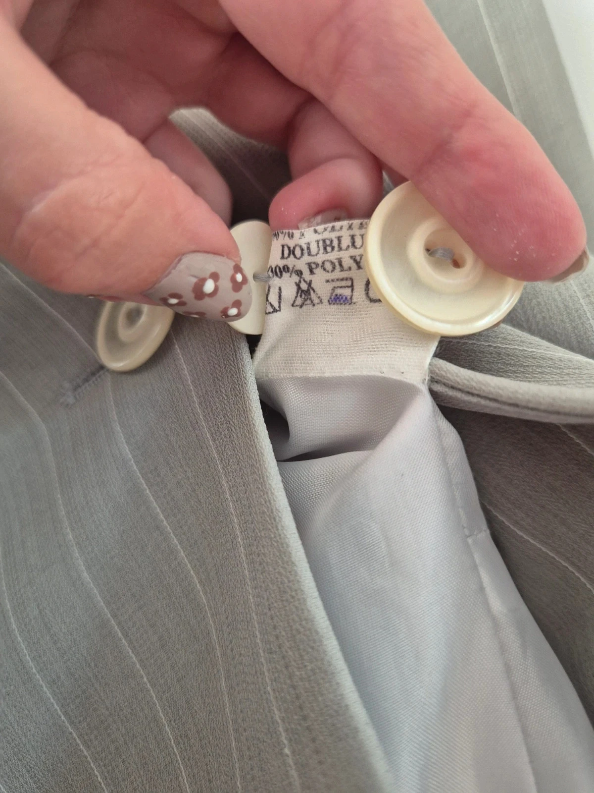 Ensemble tailleur Un jour ailleurs gris rayé blanc 42 – photo 7